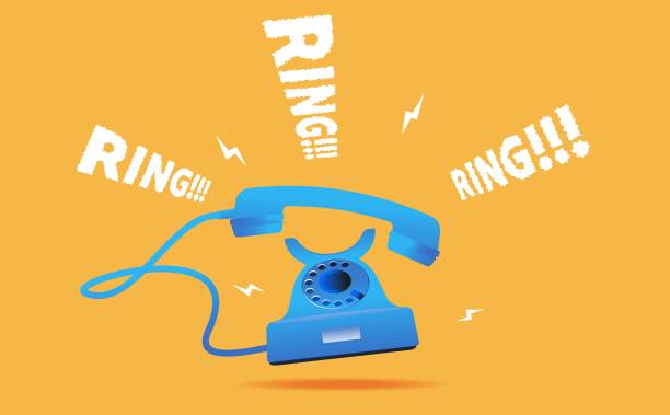 illustrations, cliparts, dessins animés et icônes de sonnerie vintage téléphone illustration vectorielle - sonner