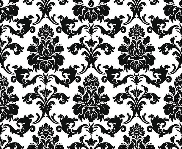 Vector. Seamless damask pattern Easy to use - just drag and drop to your swatch panel. rococo stock illustrations