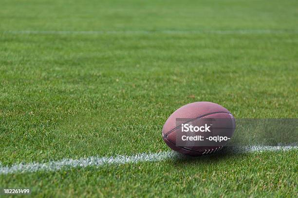 American Rugbyball Auf Dem Rasen Stockfoto und mehr Bilder von Rugby - Sportart - Rugby - Sportart, Spielball, Rugbyball