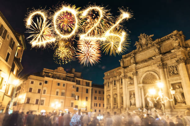 istock Fireworks in Italy in Rome 1822621356