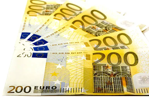 Background of euro banknotes.