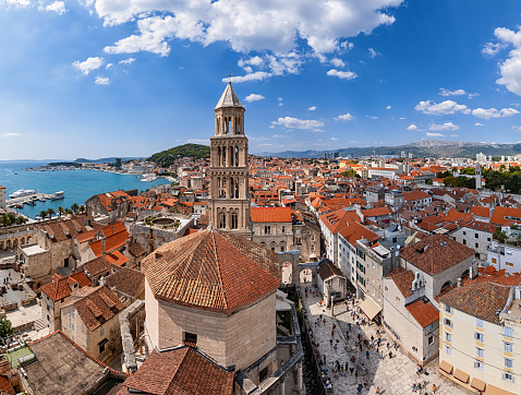 Aerial panorama of Split, Croatia