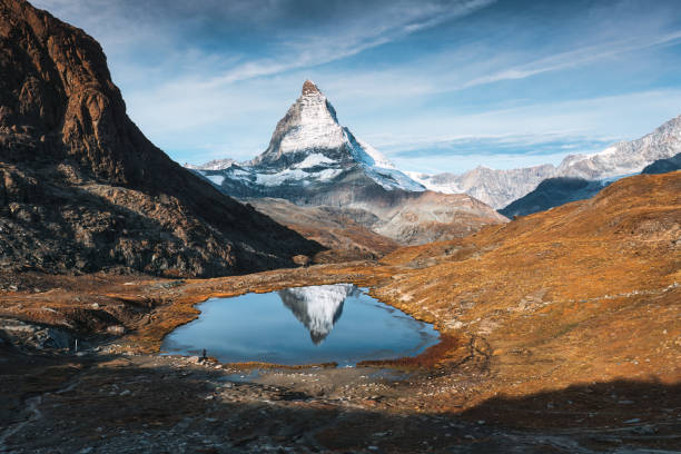 istock Riffelsee lake and Matterhorn mountain reflection at Switzerland 1822652175