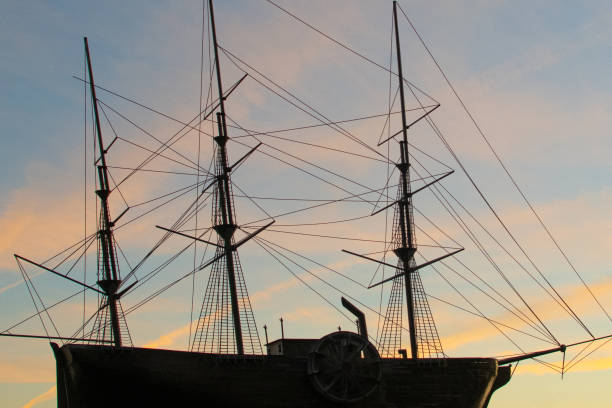 istock Sailing Ship Lamppost Art- River Street, Savanah, Georgia 1822687919