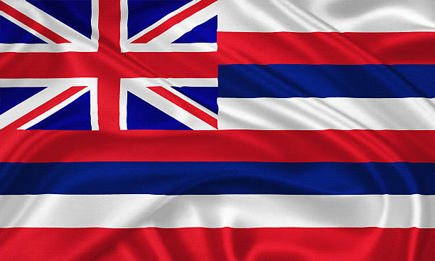 flagge von hawaii - hawaii inselgruppe stock-fotos und bilder