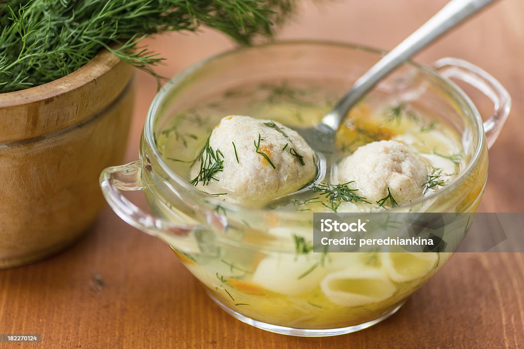 Sopa com meatballs - Royalty-free Alho Francês Foto de stock