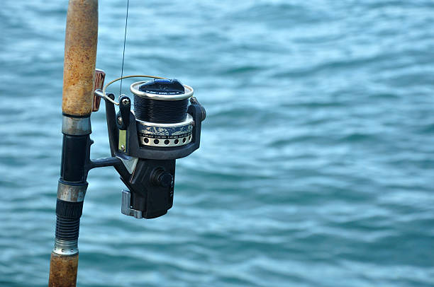 Plano aproximado de Carretel de Pesca em n - fotografia de stock