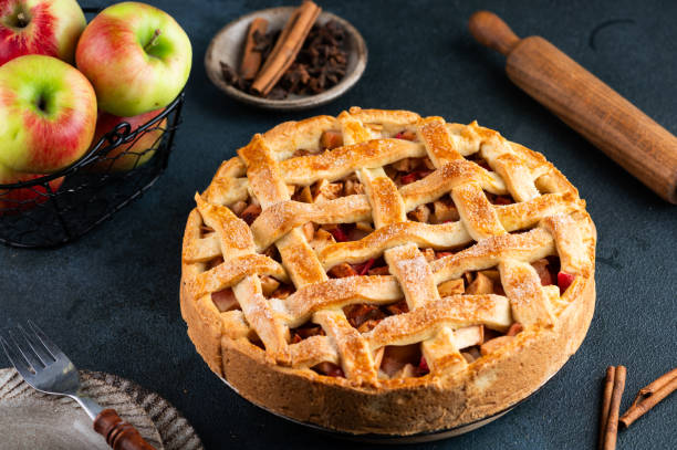 istock Homemade apple pie. American pie with apple. 1822715312