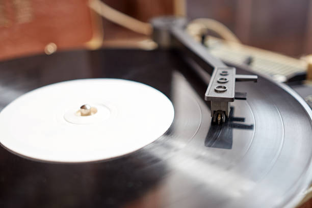 istock Vinyl record player. Needle player close up. Retro vinyl record player. 1822735403
