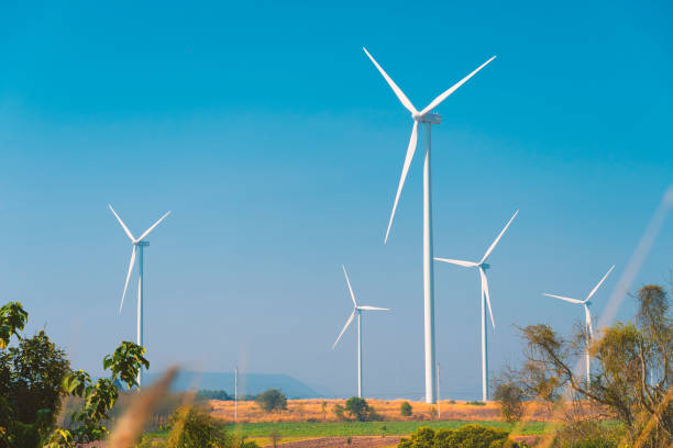 istock wind turbines are renewable energy. renewable energy  and environmentally friendly 1822760628