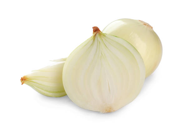 istock Whole and cut onions on white background 1822764578