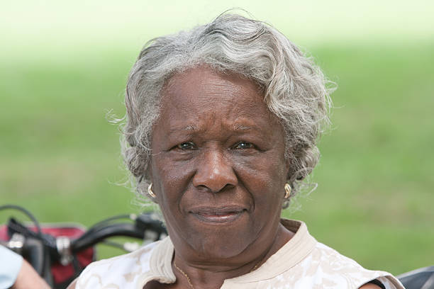 Elderly african american lady outside