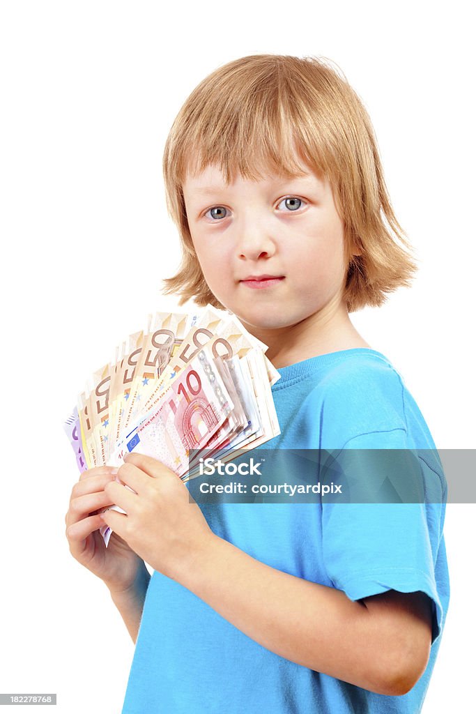 NIÑO QUE TOMA DE LA UNIÓN EUROPEA DE LOS BILLETES - Foto de stock de Agarrar libre de derechos