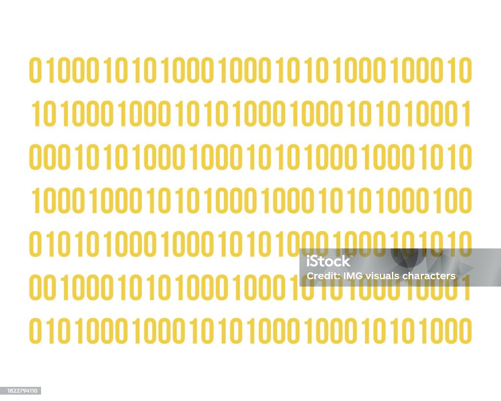 Binary Code Flat Line Color Isolated Vector Object Stock Illustration ...
