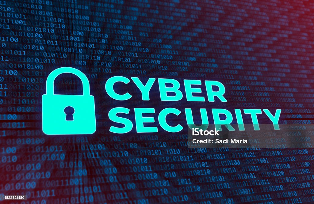 Cyber Security Concept With Binary Code Background Stock Photo ...