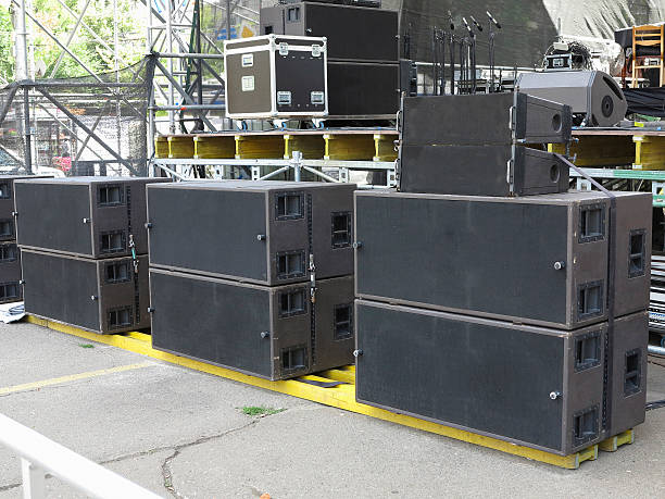 istock Powerfull concerto audio speakers ,amplifiers ,spotlights, stage 182283370