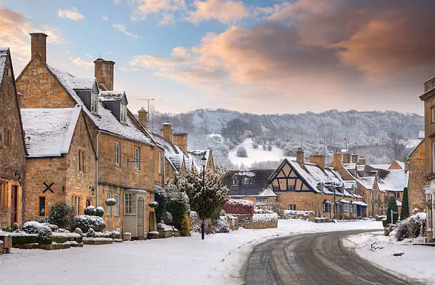 The Cotswold village of Broadway, Worcestershire, England.