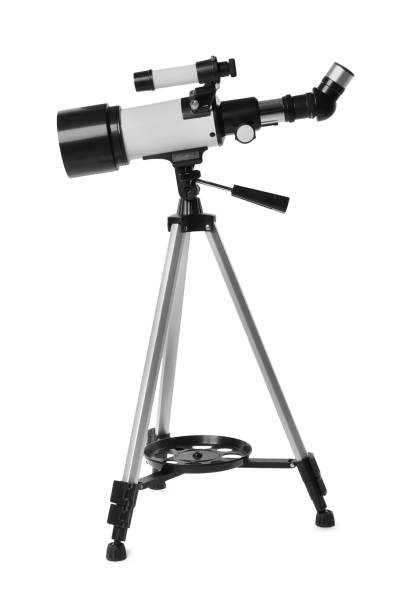 istock Tripod with modern telescope isolated on white 1822849060