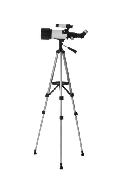 istock Tripod with modern telescope isolated on white 1822849099