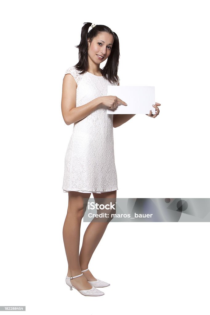 Retro Menina em um vestido branco - Royalty-free Adulto Foto de stock