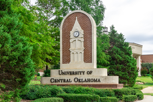 Oklahoma City, USA - October 25th, 2023: View of the sign of University of Central Oklahoma.