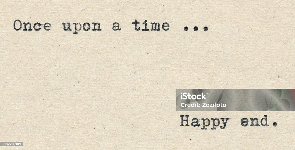 Once upon a time und Happy end - Lizenzfrei Alphabet Stock-Foto