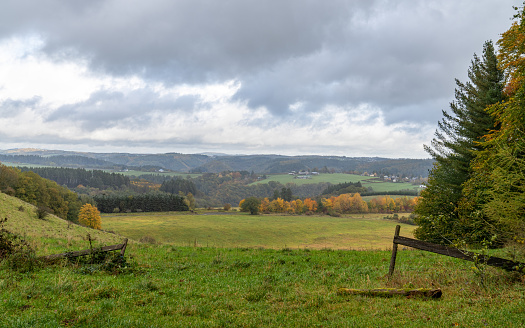 Panoramic image of landscape within the Vulkan Eifel, Rhineland-Palatinate, Germany