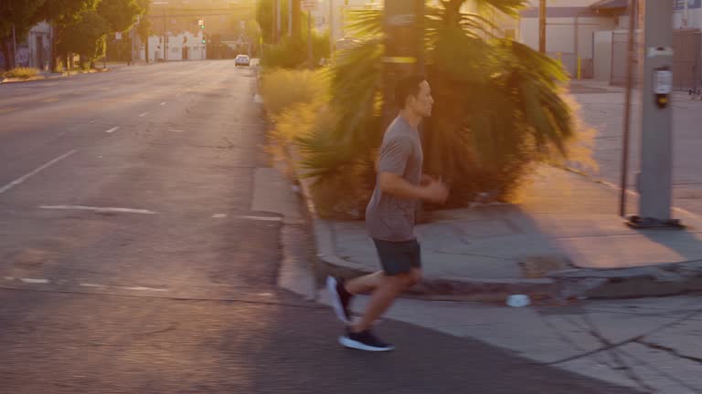 Athletic Man Jogging in Los Angeles