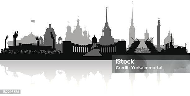 Saint Petersburg Russland Vektor Silhouette Skyline Der Stadt Stock Vektor Art und mehr Bilder von Architektur