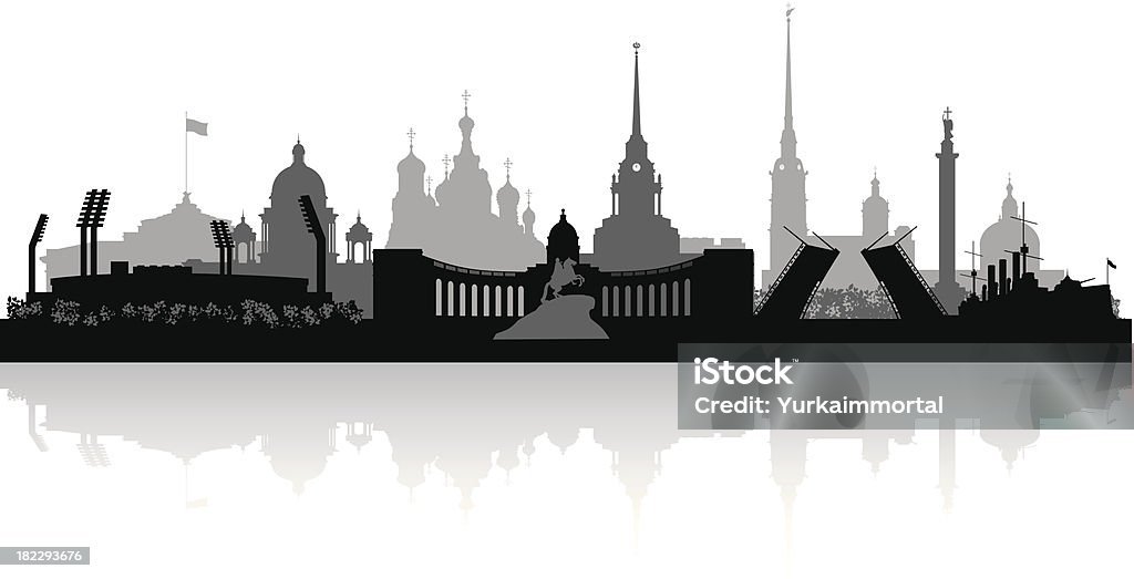 La ville de Saint-Pétersbourg, Russie, Illustration de la silhouette - clipart vectoriel de Affaires libre de droits