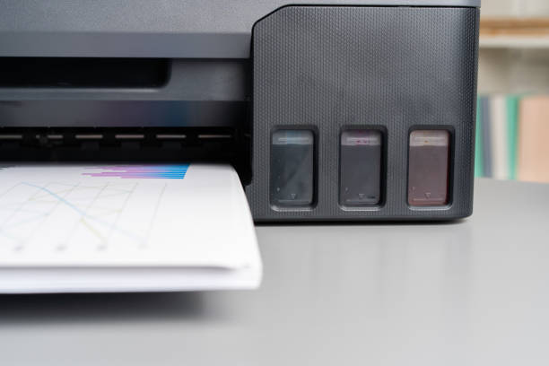istock Close up of modern printer in the office 1822948186