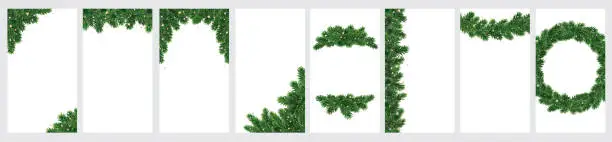 Vector illustration of Christmas tree decoration on transparent background, vector. Vertical format for social media, standard screen size.