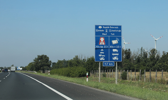 German highway A5, exit sign rest area