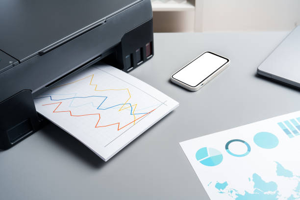 istock Close up of modern printer in the office 1822969652
