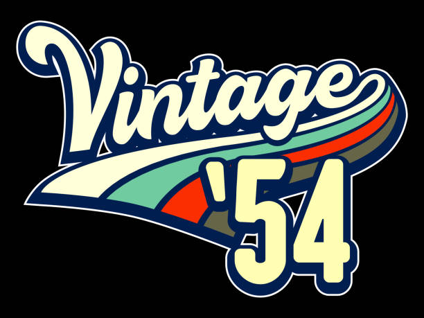 70th Birthday vector illustration for shirt and birthday gift for her and for him. 80s retro style born in 1954 graphic.
