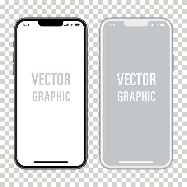 illustrations, cliparts, dessins animés et icônes de modèles de téléphones mobiles similaires à la maquette d’iphone - numéro 14