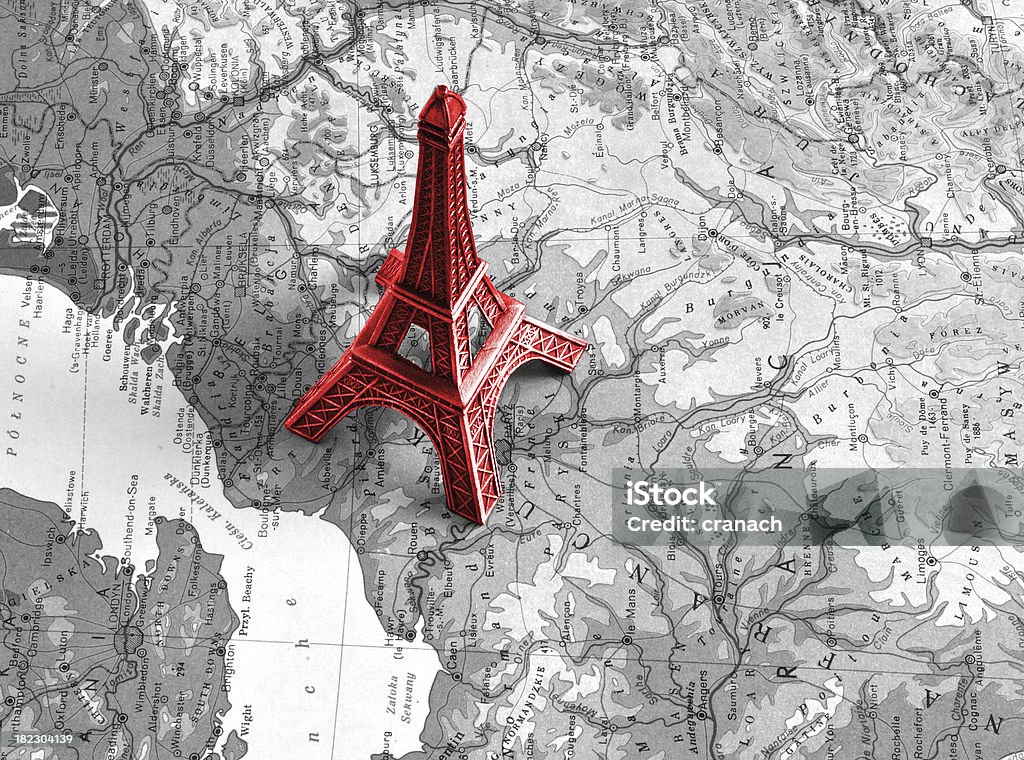 Eiffelturm auf dem Schwarz-Weiß-Karte - Lizenzfrei Eiffelturm Stock-Foto