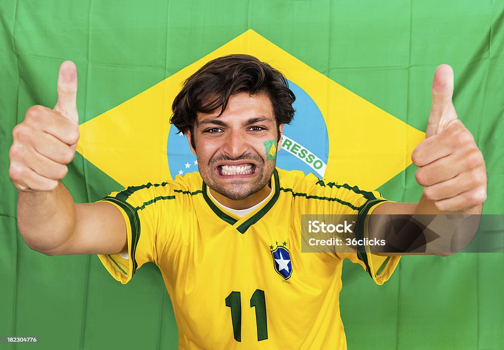 Brasileira fãs de esportes - Foto de stock de 20-24 Anos royalty-free