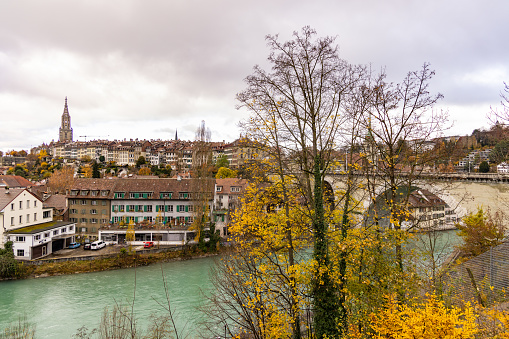 Bridge of Stein am Rhein with a view of the backland and the Rhine;