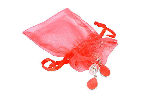 istock Red transparent packing for jewelry and earrings 182309210