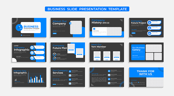 Creative business presentation slides template design set