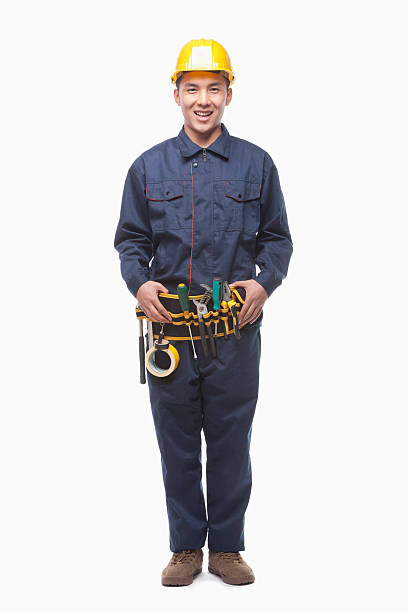 istock Portrait of Construction Worker, Studio Shot 182313160