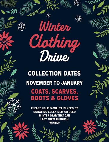 Winter Coat And Clothing Charity Drive Poster