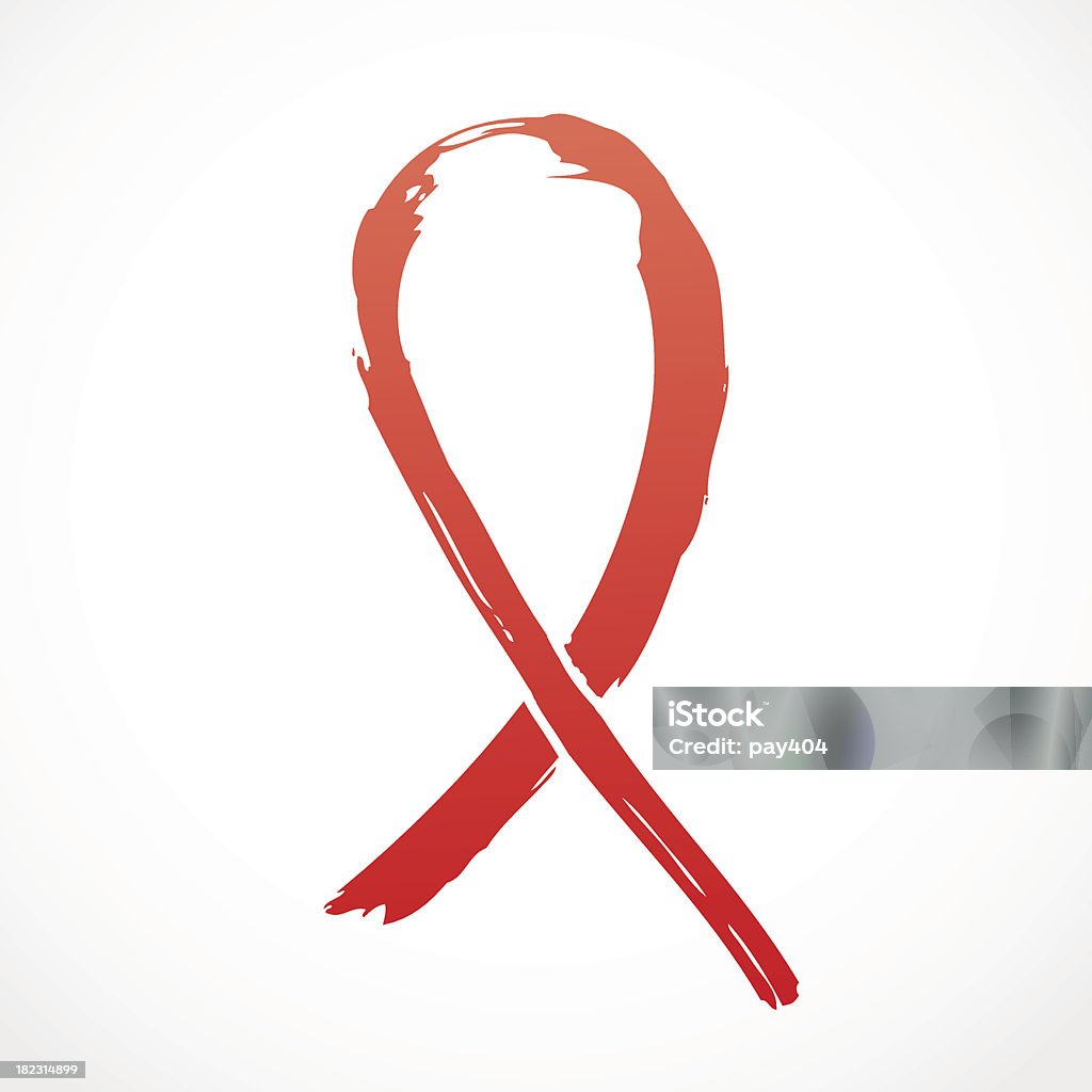 Red grunge Support Ribbon AIDS stock vector
