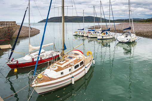 The picturesque outer harbour at Porlock Weir is a popular visitor attraction in Exmoor, Somerset.