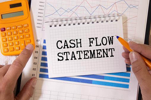 Cash-Flow Statement text write on a paperwork isolated on office desk