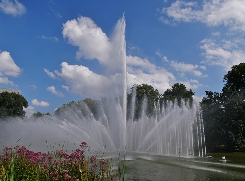 Waterfountain in the summer in a park