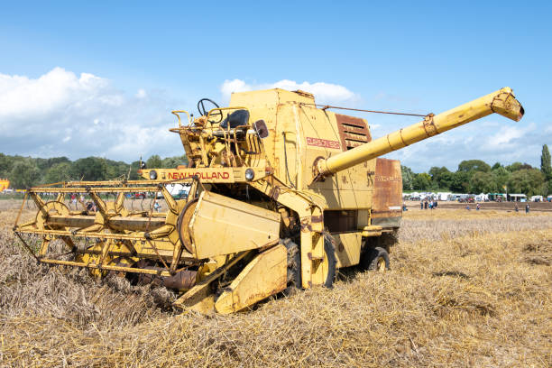 Drayton.Ilminster.Somerset.United Kingdom.August 19th 2023.A New Holland Clayson 1520 is on show at a Yesterdays Farming event