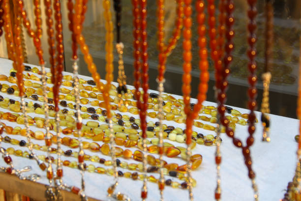 istock Colorful Prayer Beads in Glass Display 1823266453