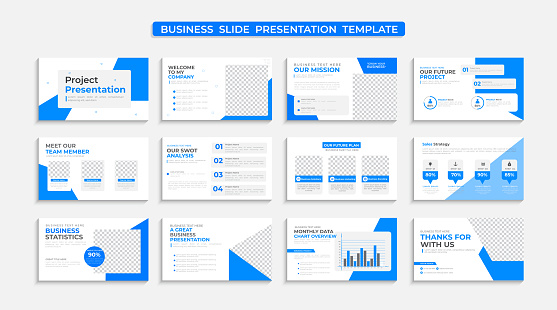 Creative business presentation slides template design set
